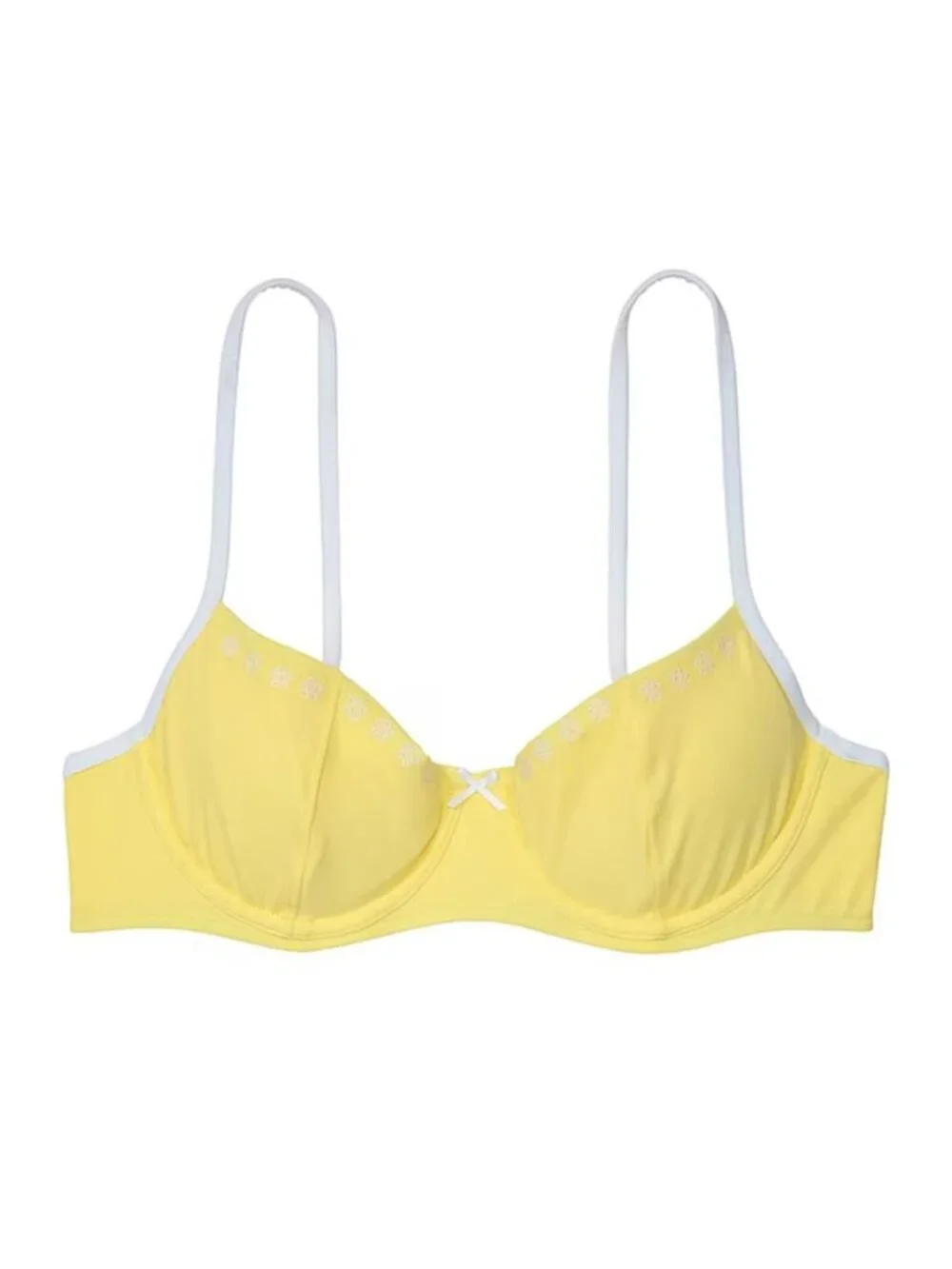 New! Frankie's Bikinis Popcorn Yellow Underwire Bikini Top Medium 39209